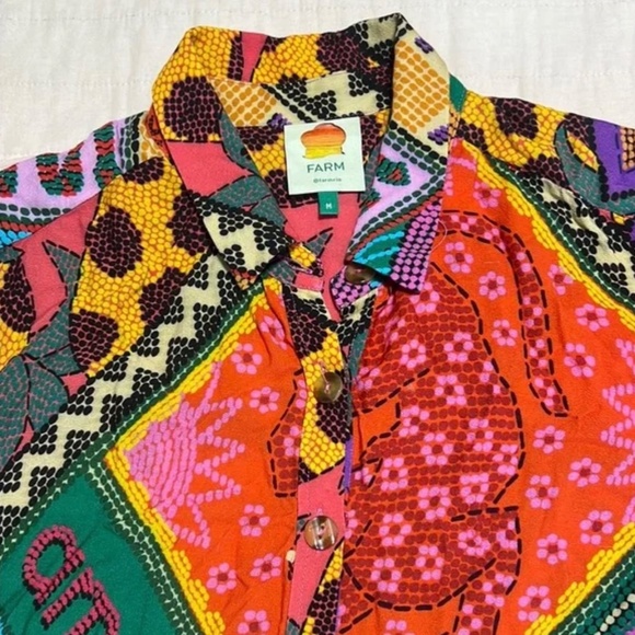 Farm Rio dotted patch scarf jumpsuit size medium - Picture 3 of 12